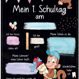 Meilensteintafel 1. Schultag: Affe