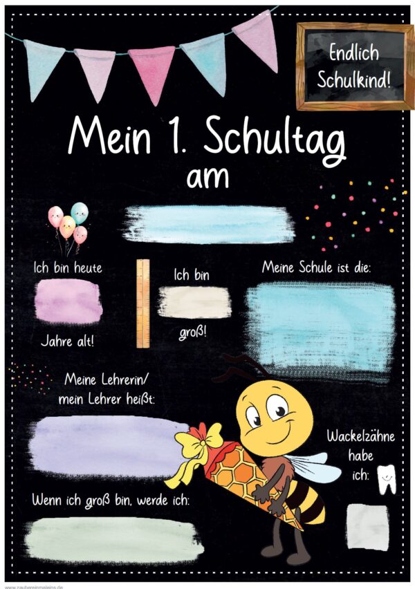 Meilensteintafel 1. Schultag: Biene