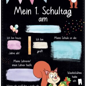 Meilensteintafel 1. Schultag: Eichhörnchen