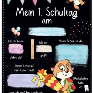 Meilensteintafel 1. Schultag: Erdmännchen