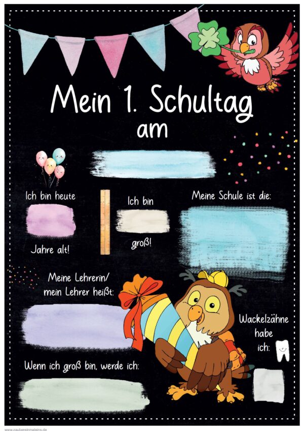 Meilensteintafel 1. Schultag: Eule