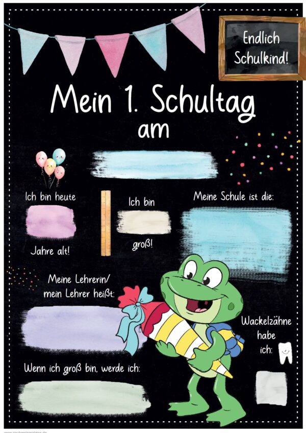 Meilensteintafel 1. Schultag: Frosch