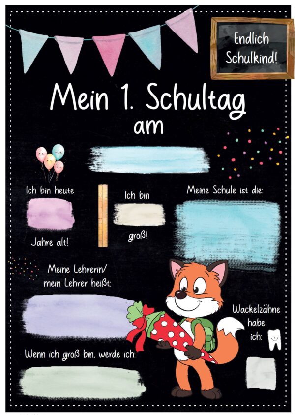 Meilensteintafel 1. Schultag: Fuchs