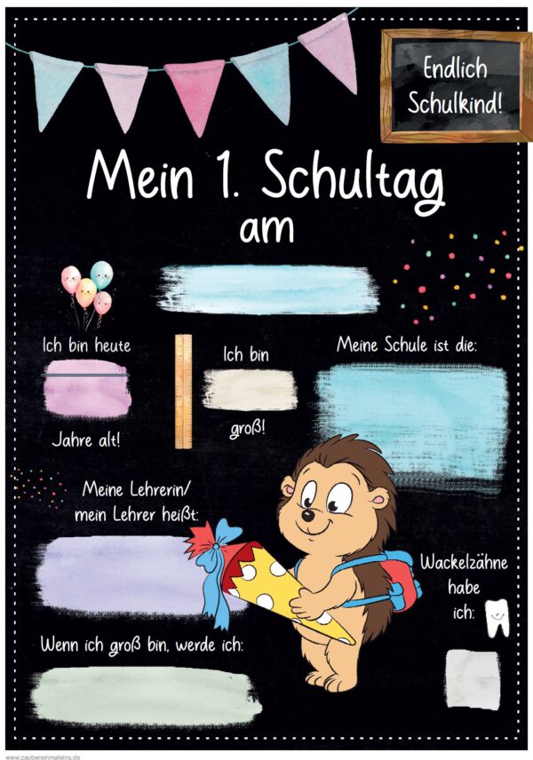 Meilensteintafel 1. Schultag: Igel