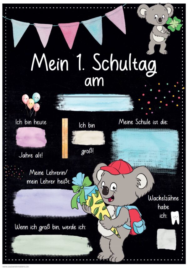 Meilensteintafel 1. Schultag: Koala