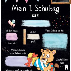 Meilensteintafel 1. Schultag: Löwe