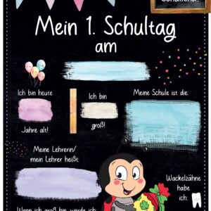 Meilensteintafel 1. Schultag: Marienkäfer