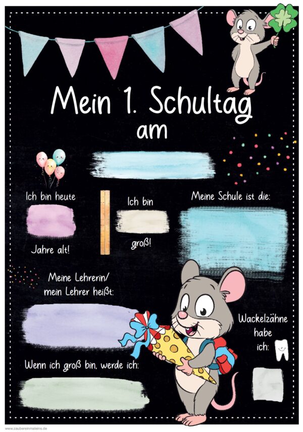 Meilensteintafel 1. Schultag: Maus