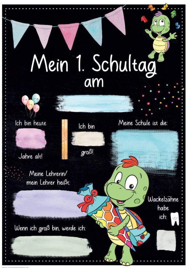 Meilensteintafel 1. Schultag: Schildkröte