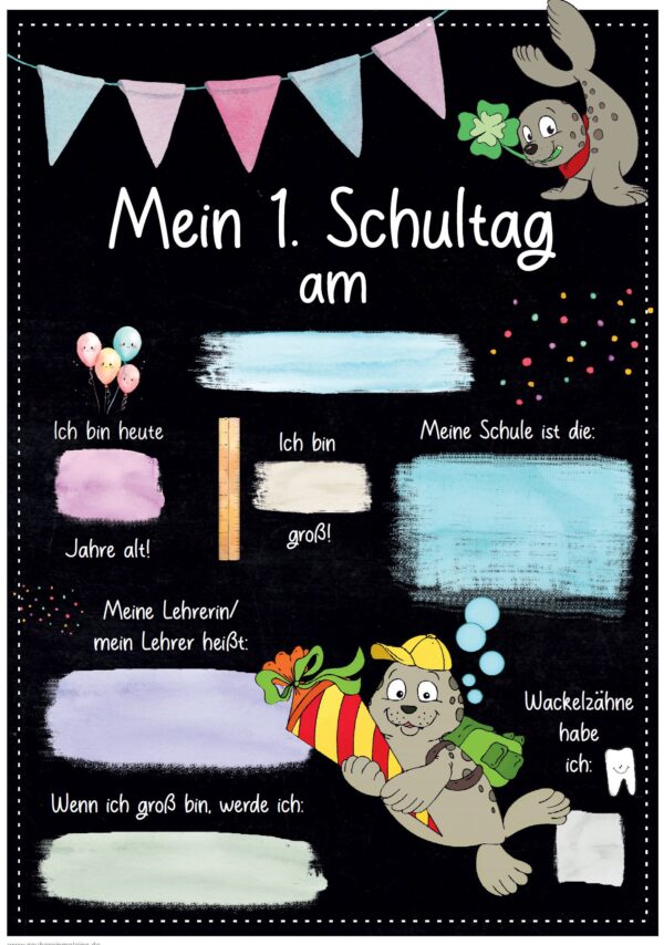 Meilensteintafel 1. Schultag: Seehund