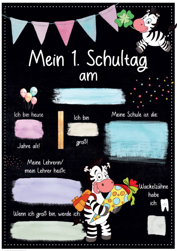 Meilensteintafel 1. Schultag: Zebra