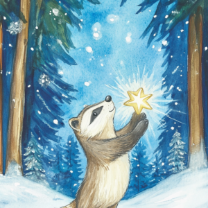 Midjourney KI Illustration: Dachs mit Stern