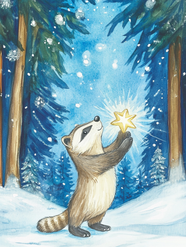 Midjourney KI Illustration: Dachs mit Stern