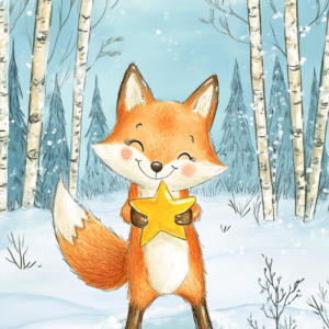 Midjourney KI Illustration: Fuchs mit Stern