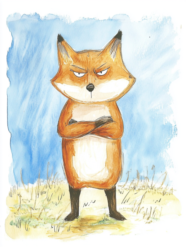 Midjourney KI Illustration: Wütender Fuchs