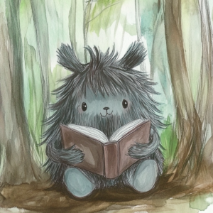 Midjourney KI Illustration: Lesendes Monster