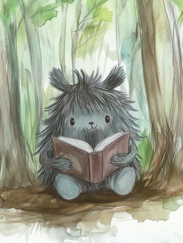 Midjourney KI Illustration: Lesendes Monster