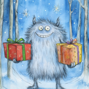 Midjourney KI Illustration: Weihnachtsmonster