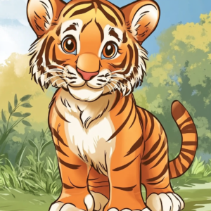 Midjourney KI Illustration: Tiger