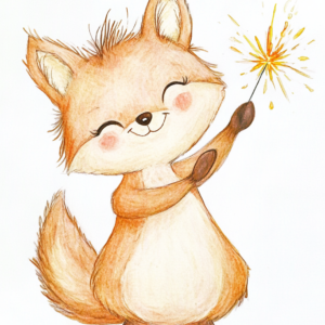 Midjourney KI Illustrationen/Sparpaket: Klassenmaskottchen mit Wunderkerze ( 317 x)