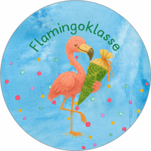 Buttonvorlage (png Datei): Einschulung Flamingoklasse