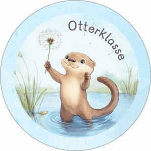 Buttonvorlage (png Datei): Otterklasse/Otter mit Pusteblume