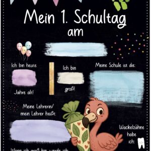 Meilensteintafel 1. Schultag: Flamingo