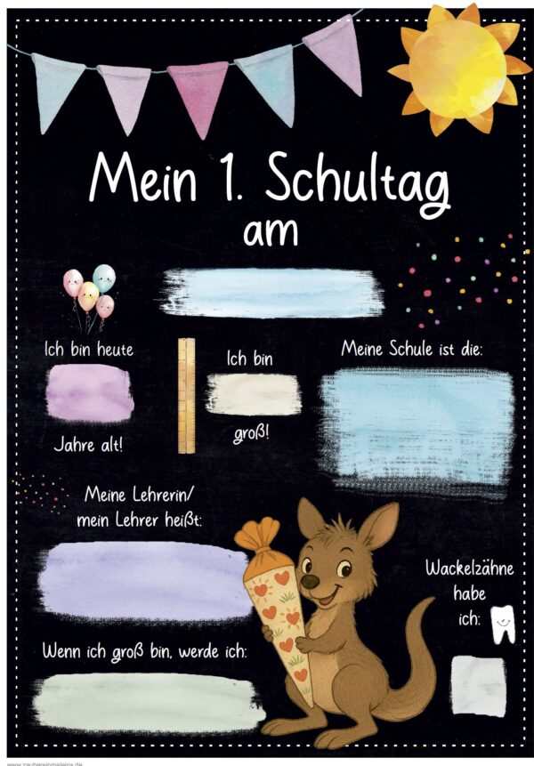 Meilensteintafel 1. Schultag: Känguru 2